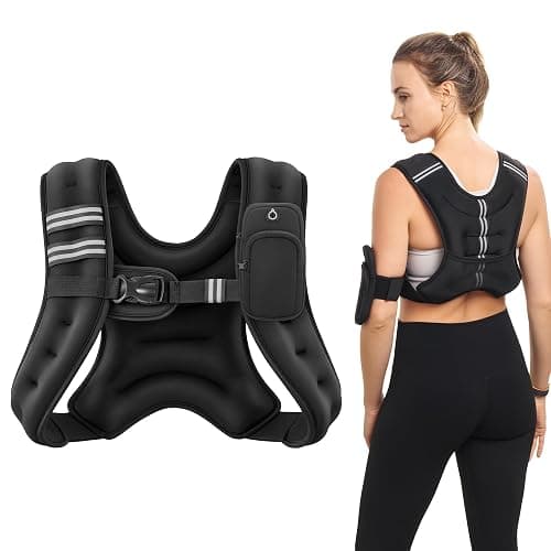 ZELUS Weighted Vest, 6lb/8lb/12lb/16lb/20lb/25lb/30lb Weight Vest with Reflective Stripe for Workout, Strength Training, Running, Fitness, Muscle Building, Weight Loss, Weightlifting thumbnail 9