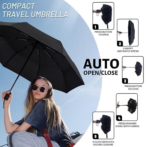 SY COMPACT Travel Umbrella Windproof Automatic Umbrellas Small Compact UV Sun Protection Factory Outlet Umbrella thumbnail 5