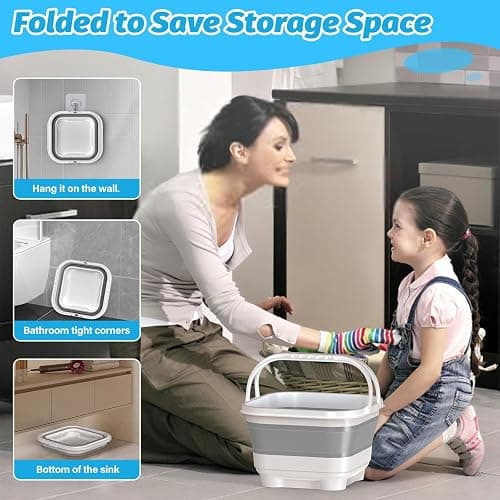 Anivia Foldable-Bath-Toy-Storage-Organizer, Bath Toy Holder with Base, Quick-Drain-Drying Bathtub Toy Storage/Basket, Stand Up Bathroom Shower Toys Holder for Kids - Gray thumbnail 7