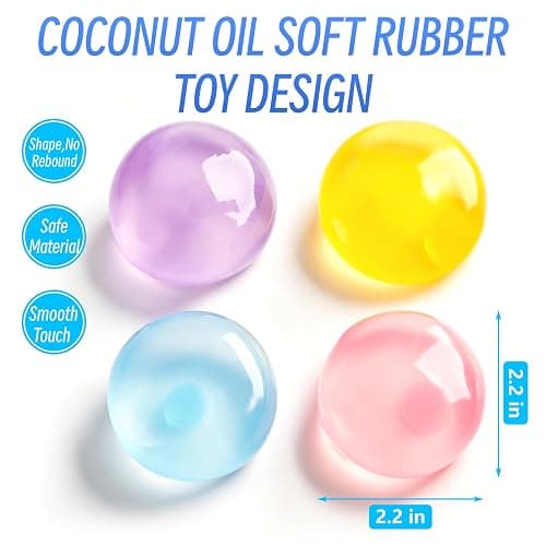 2 PCS Coconut Oil Squishy – Formable No-Rebound Stress Relief Balls, Sensory Fidget Toys for Study Work & Relaxation, Calming Desk Decor Anxiety Relief Gifts for Kids & Adults(Blue+Pink) thumbnail 2