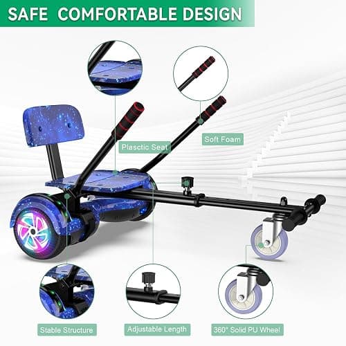 CBD Scooter with Corlorful LED Lights,6.5" Wheels, Dual 300W Motor Scooter for Kids Girls Boys Adults, All Ages thumbnail 4