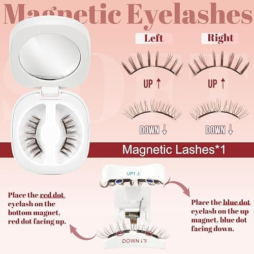 Higu clace Magnetic-Eyelashes, Soft Reusable Magnetic Eyelashes with Applicator No Glue Needed Brown Manga Lashes Comfortable for Makeup Can Cosplay(GD-Soft-RC-D) thumbnail 3