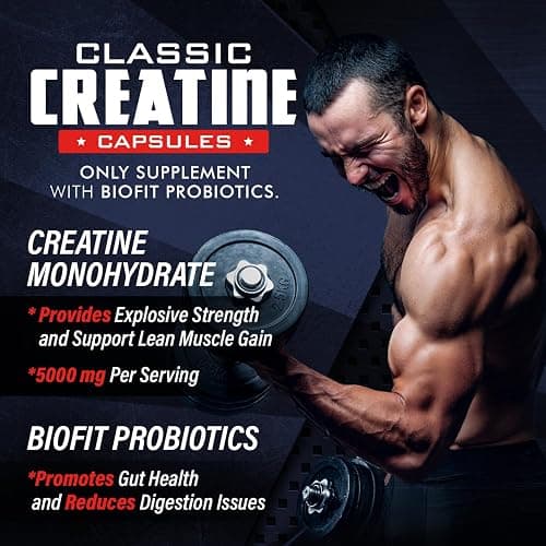 Old School Labs 5000mg Creatine Monohydrate Capsules With BioFit™ (Max Strength) Supports Muscle Growth & Recovery, Performance, Cognitive Health - Creatine Pills for Men & Women, Made in USA 180 Caps thumbnail 3