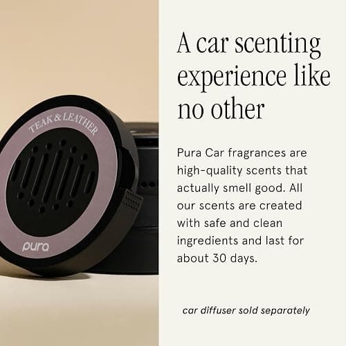 Pura Car Scent Refill - Fragrance for Pura Car Diffuser - Clean & Safe Luxury Diffuser Scent - Long-Lasting Fragrance for 30 Days of Aroma - Teak & Leather thumbnail 3