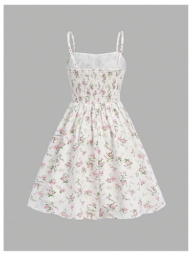 white floral dress thumbnail 4