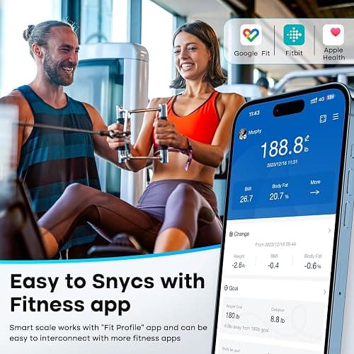 GE Smart Scale for Body Weight, BMI, Fat, Muscle Mass, Digital Bathroom Scales 500lbs Bluetooth 11.8" Large Platform Weighing Machine Health Monitor with App, Dark Blue thumbnail 5