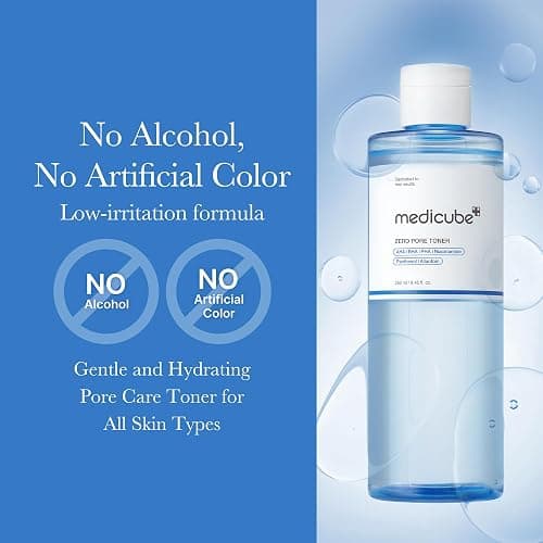 medicube Zero Pore Toner I Exfoliating & Hydrating Blue Bottle Water Toner with AHA, BHA, PHA, Niacinamide, and Panthenol | Korean Skin Care for Pores, Texture, and Moisture Care (8.45 fl. oz.) thumbnail 5