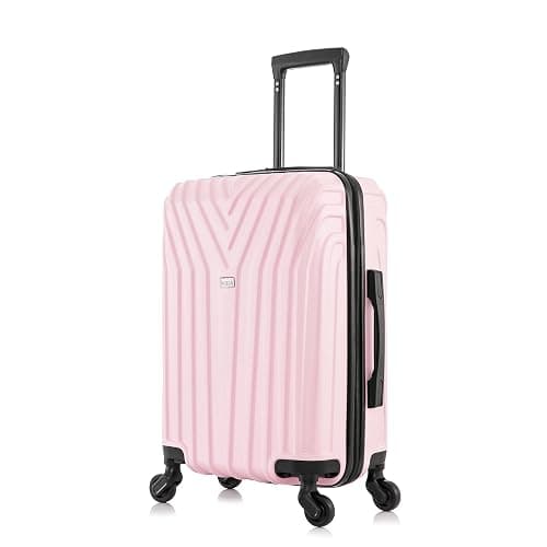 InUSA VASTY Luggage with Spinner Wheels | Durable Lightweight Hardshell Suitcase Travel Bag with Handle and Trolley 20-Inch Carry On Small Luggage | Pink - Image 1