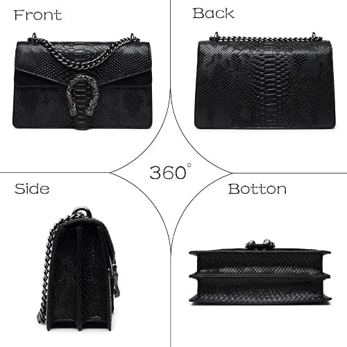 MYHOZEE Crossbody Bags for Women - Snake Printed Clutch Purses Leather Chain Shoulder Bags Evening Handbags thumbnail 6