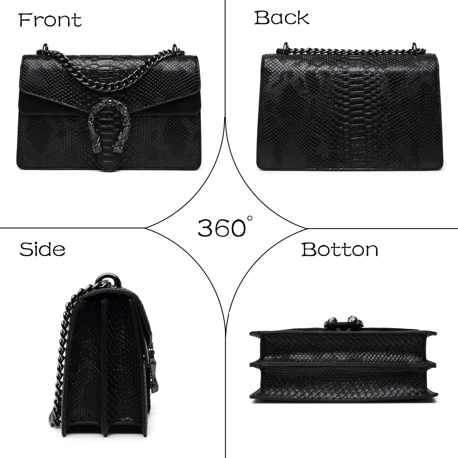 Bolsa Crossbody Mujer Travistar Bolsas de Mujer Pequeña Bolsa de Mano Piel Bolsa Bandolera para Mujer/Dama/Fiesta/Noche/Celular - Bolso Cruzada Satchel con Correa de Cadena Dorada thumbnail 6