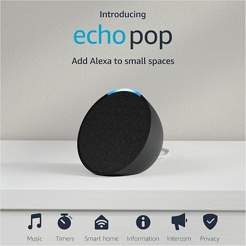 Amazon Echo Pop (newest model), Our smallest speaker with Alexa+ Early Access, Fits in any room, Charcoal thumbnail 10