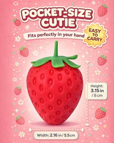 Dragon Fruit Squishy, Giant Carrot Stress Relief Toy, Strawberry Squishy, Realistic Strawberry Stress Ball, Squeezable Toy Fruit Ball,Party Favor Slow Rise Pressure Release Toy Adults thumbnail 4
