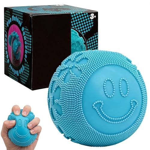 Fuzz Ball Squishy Stress Ball Slow Rising Memory Foam Fidget Squishy Fuzz Balls Adults Anxiety Stress Relief Toys (Blue) - Image 1