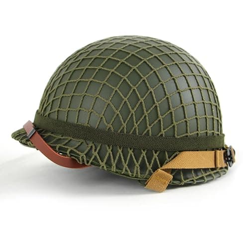 WW2 Version WWII US M1 Helmet Steel with Chin Strap Adjustable - Image 1