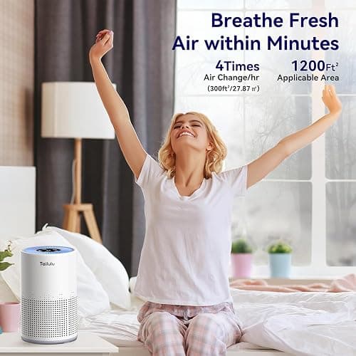 Air Purifiers for Bedroom Home Pets 1200 Ft², Tailulu H13 True HEPA Air Filter Portable Air Purifier  thumbnail 8