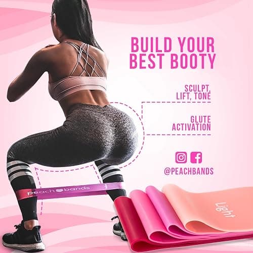 Peach Bands Resistance Bands Set - Exercise Workout Bands for Legs and Butt thumbnail 2