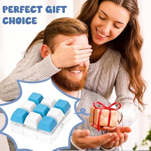 Axlksia Keyboard Fidget Toy, Fidget Clicker Keyboard Fidget Keychain, Button Fidget Gifts for Adults to Relieve Stress and Pass Time (9-in-1 C) thumbnail 7