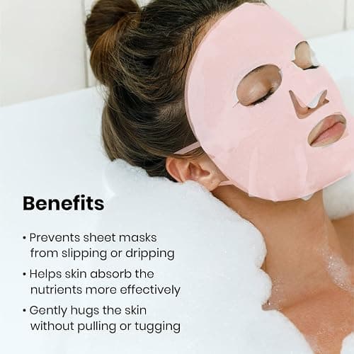 Lindo Silimask - Reusable Anti-Wrinkle Silicone Face Mask Holder for Sheet Masks, Moisturizing Facial Mask Cover, Prevent Evaporation, Beauty Face Tool, Travel Pouch Included, 2 Pack thumbnail 3