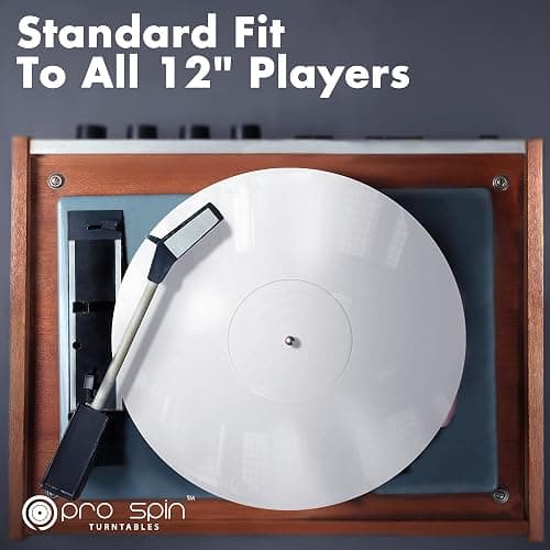 PRO SPIN White Acrylic Turntable Mat - Platter Slipmat for 12" Vinyl Vintage Record Player - Antistatic Cover, Reduces Noise & Sounds from Static & Dust - Tighter Bass Quality, Record Player Mat thumbnail 6