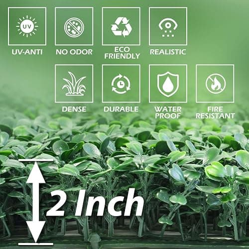 NETAP Grass Wall Panels, 10"x 10"(12pcs) 4-Layer Artificial Boxwood Faux Green Wall for Interior, Garden Party Wedding Backdrop, Indoor Outdoor Plant Wall Decor thumbnail 3