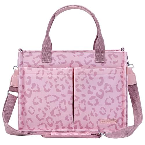 FIORETTO Womens Canvas Tote Bag Purse with Individual Compartment, Zipper Top, Reinforced Bottom & Luggage Sleeve thumbnail 2
