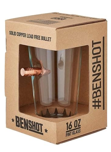 BenShot Pint Glass with Real 0.50BMG Bullet - 16oz | Made in the USA thumbnail 3