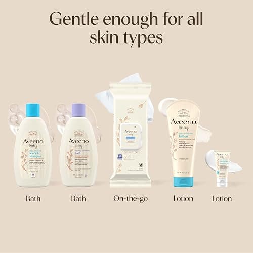 Aveeno Baby Welcome Little One Gift Set, Baby Essentials Set, 5 Items | Daily Moisture Baby Body Wash and Shampoo, Calming Comfort Bath, Sensitive All Over Wipes, Moisturizing Lotion, Baby Balm thumbnail 6