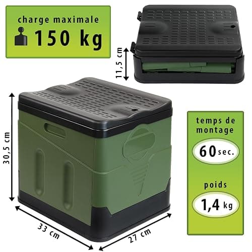 Montafox Toilettes de Camping Pliables Max 150 kg Toilettes Mobiles WC Toilettes Pliantes sèches séparées 12 sachets de Toilette Stables thumbnail 2