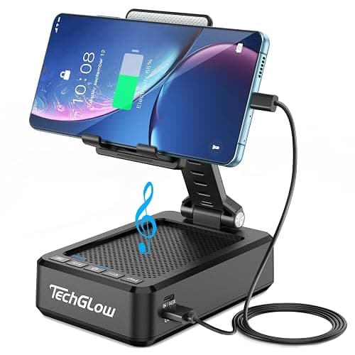 TechGlow Foldable Cellphone Stand with Bluetooth Speaker and Power Bank Birthday Gifts for Men Women Mother Father Boy Girl Teens Cool Tech Gadgets - Image 1