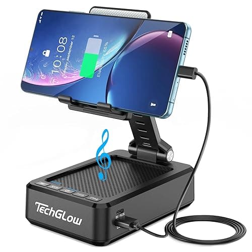 TechGlow Foldable Cellphone Stand with Bluetooth Speaker and Power Bank Birthday Gifts for Men Women Mother Father Boy Girl Teens Cool Tech Gadgets - Image 1