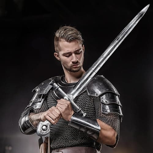 quescu Medieval Knight Toy Sword,35.6" Plastics Sword Medieval Warrior Costume Accessories for Renaissance Fair Cosplay,Props thumbnail 6