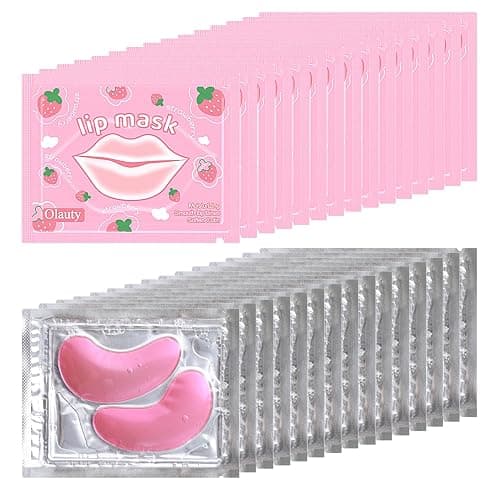 30 Pairs Eye Masks & Lip Masks, Under Eye Patches for Puffy Eyes, Moisturizing Lip Mask Pink Pads, Reducing Fine Lines, Bridal Shower Gifts, Graduation Gifts, Wedding Bridesmaid Gifts, Bulk Gifts - Image 1