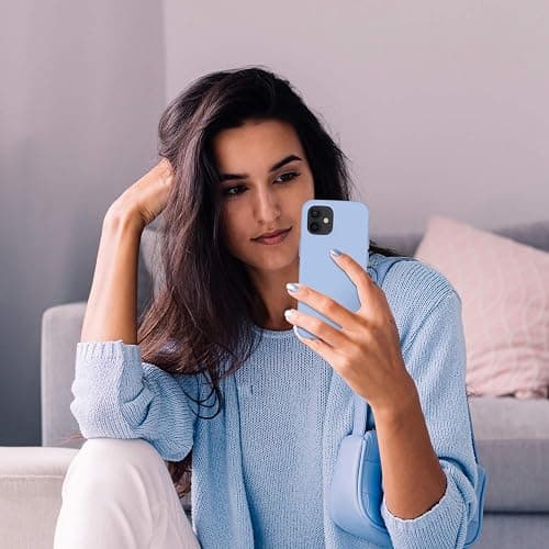 Cordking Designed for iPhone 12 Case, Designed for iPhone 12 Pro Case, Silicone Shockproof Phone Case with [Soft Anti-Scratch Microfiber Lining] 6.1 inch,Light Blue thumbnail 7