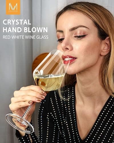 Red Wine Glasses Set of 4, Premium Crystal Wine Glasses Hand Blown,15 oz,Thin Rim,Long Stem,Perfect for Red or White,Daily Use,Unique Wedding Anniversary or Birthday Gift thumbnail 5