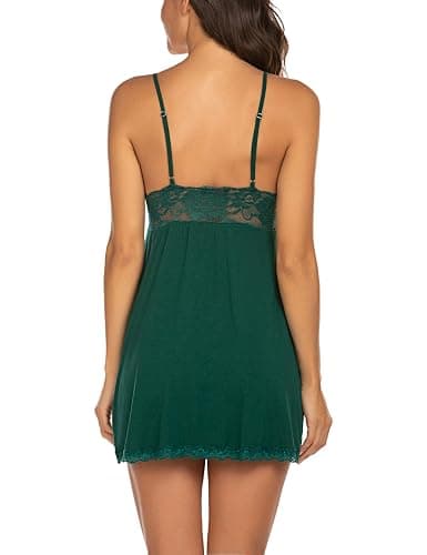 Avidlove Women Nightgown Sexy Sleepwear Lace Chemise V-neck Modal Babydoll Lounge Dress thumbnail 8