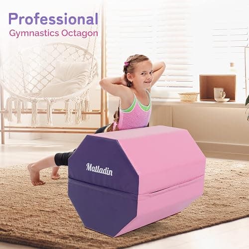 Matladin Gymnastics Octagon Mat 24"x26" Skill Shape Tumbling Backbend Trainer Exercise Mat for Preschool Kids Gym Cheerleading, Martial Art thumbnail 5
