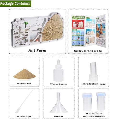 Ant Farm Castle - Large Viewing Area - Care for Live Ants - Ant Colony Observation Kits with Sand Habitat - Educational Science Gifts for Boys, Girls - Ant Farms for Kids, Adults, Student (Yellow) thumbnail 6
