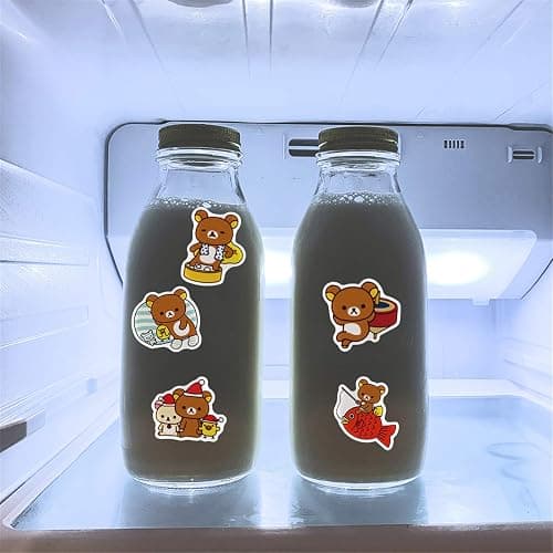 Kawaii Cartoon Bear Stickers 50PCS Laptop Stickers for Kids and Teens Vinyl Waterproof Sticker Pack for Skateboard Bike Water Bottles Hydro Flask Phone Suitcase, Rilakkuma thumbnail 2
