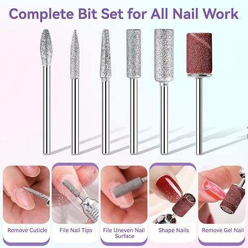 Makartt Rechargeable Nail Drill – 35000RPM Electric Nail File,Portable E File for Gel Nail Shaping & Removal, Quiet, Lightweight, 6H Battery, Easy to Use for Home & Salon, YEEYAN thumbnail 7