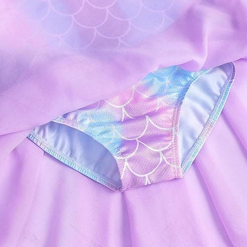 Girls Gymnastics Leotards with Skirt Ballet Tutu Dance Dress Toddler Kid Flutter Sleeve Mermaid Gymnastic Dancewear 2-11Y thumbnail 3