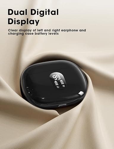 ZZU Wireless Earbuds, Bluetooth Ear Buds with Big Bass Stereo Sound, 48 Hours Playtime, Lightweight in-Ear Fit Earphones, IPX7, Hands-Free Calls with AI for iPhone, Android, Pad, Sports, Workout - Black thumbnail 6