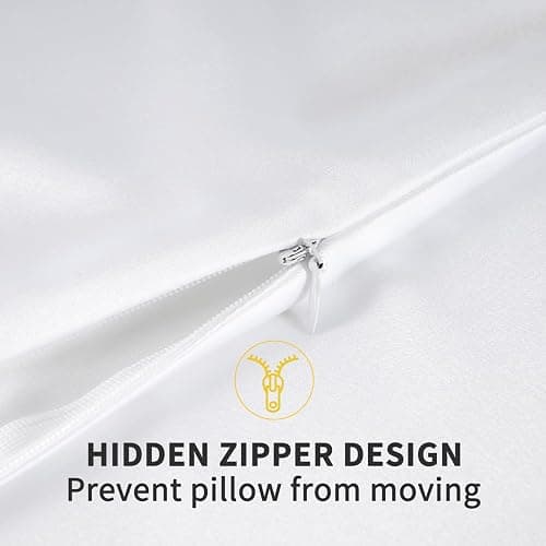 ZIMASILK 100% Pure Mulberry Silk Pillowcase 2 Pack, Soft and Smooth,Both Sides Premium Grade 6A Silk,600 Thread Count,with Hidden Zipper (Queen 20''x30'',White) thumbnail 7