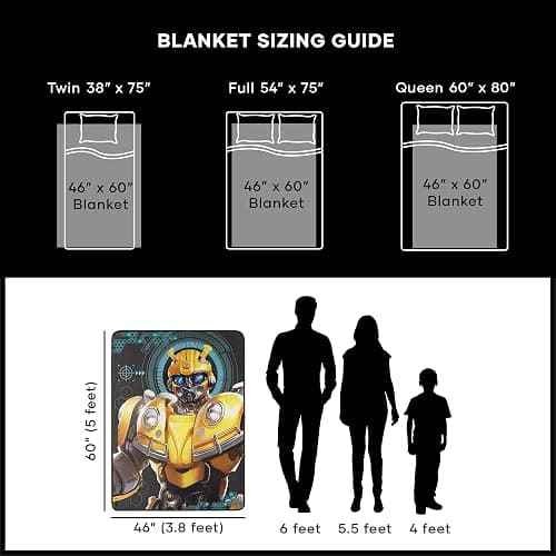 NORTHWEST Transformers Micro Raschel Throw Blanket, Ultra Soft Throw, 46 x 60 Inches, Be Alert thumbnail 2