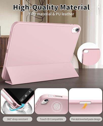 JKSML Hülle für iPad Air 11 Zoll (M4/M3/M2) 2026/2025/2024 | für iPad Air 5./4. Gen 10,9 Zoll 2022/2020, Weich TPU Schutzhülle mit Stifthalter, Auto-Schlaf & Weckfunktion, Rosa thumbnail 3