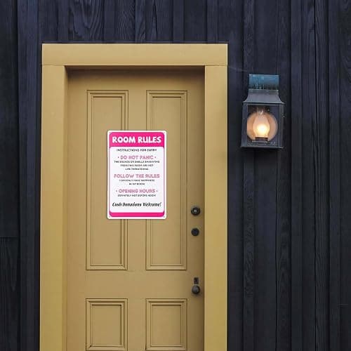 Room Rules Sign for Teen Girls, Funny Pink Bedroom Decor Cute Gaming Room Door Decor Metal Tin Signs for Teen girls Room Dorm Wall Accessories 12x8 Inch thumbnail 5