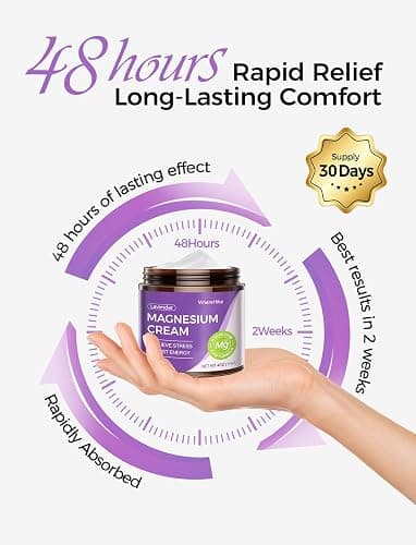 stilip Natural Topical Magnesium Cream for Sleep,Nighttime Magnesium Lotion for Pain and Leg Cramps,Muscle Relaxation,Calm,Deep Hydration for Skin Care-Lavender thumbnail 4