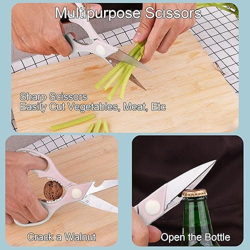 Magicorange Travel Cutting Board Set, 4 Pcs Portable Mini Camping Plastic Cutting Board Set & Stainless Steel Knife with Sheath, Fruits & Vegetable Peeler Scissors (Pink) - Pink thumbnail 4