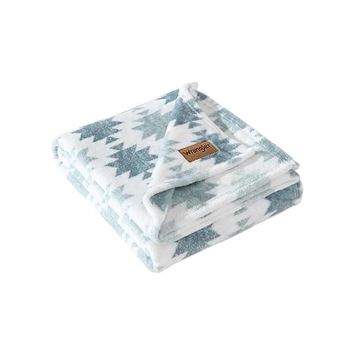 Wrangler - Blanket, Super Soft Sherpa Bedding, Yellowstone Inspired Throw Blanket for Couch or Bed (Canyon Ikat Blue, 50" x 60") thumbnail 2