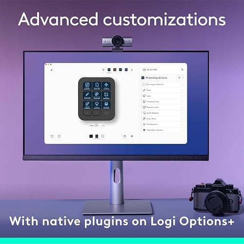 Logitech MX Creative Console - 9 Customizable LCD Keys, Control Dial for Graphic Design, Video Editing, Control Adobe, Zoom, Spotify and More - Graphite, with 3-Month Adobe Creative Cloud Membership - Graphite thumbnail 5