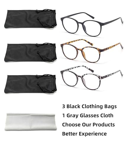 FoxMook Blue Light Blocking Glasses Round Women Men Computer Glasses Anti Eye Strain/UV/Glare Gaming Glasses thumbnail 3